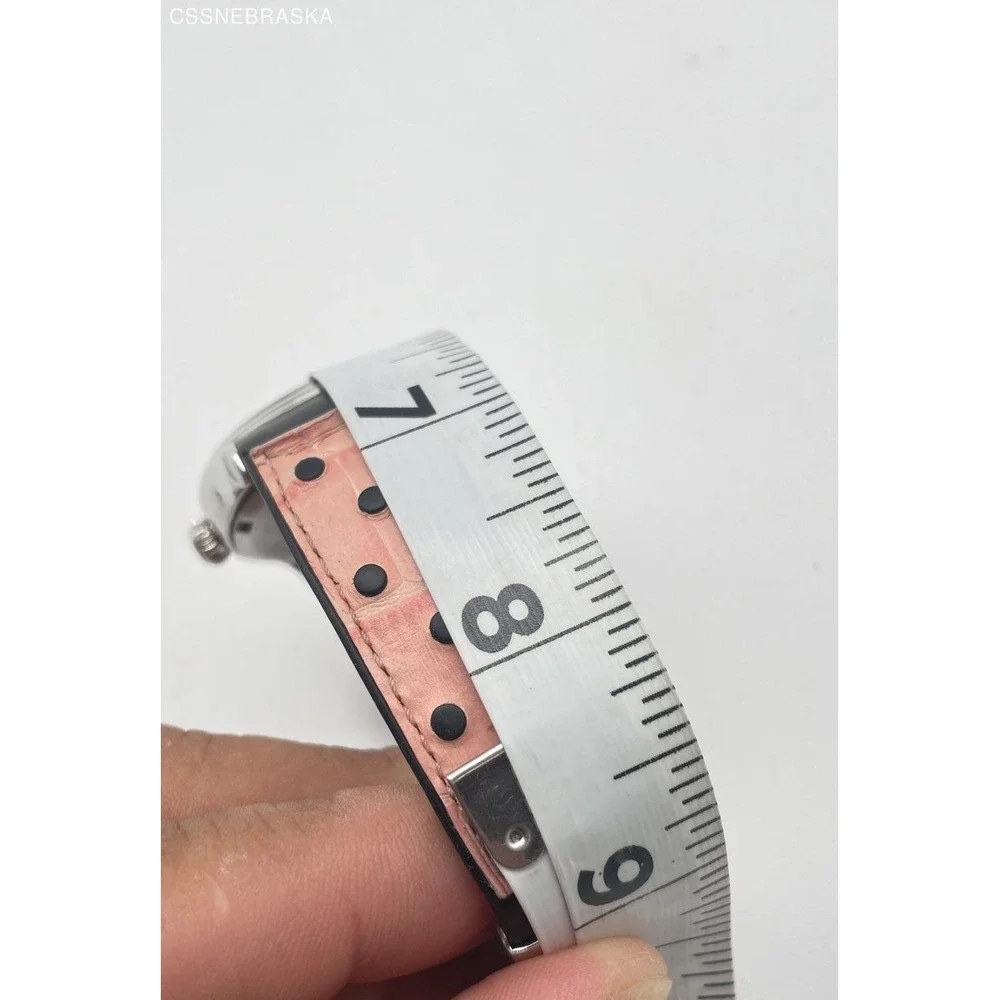 Genuine Officina‎ Del Tempo Pink Women's Watch Leather Black Rubber Band Date